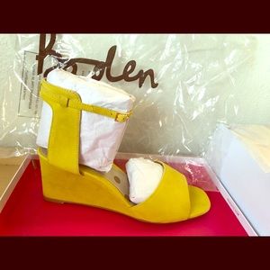Gorgeous, yellow, “ruby demi wedge” Boden shoes